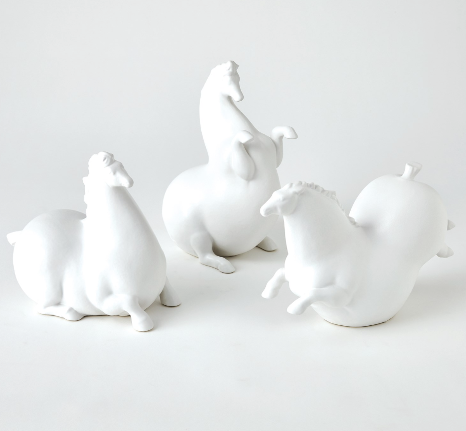 Porcelain Horse Collection - Matte White