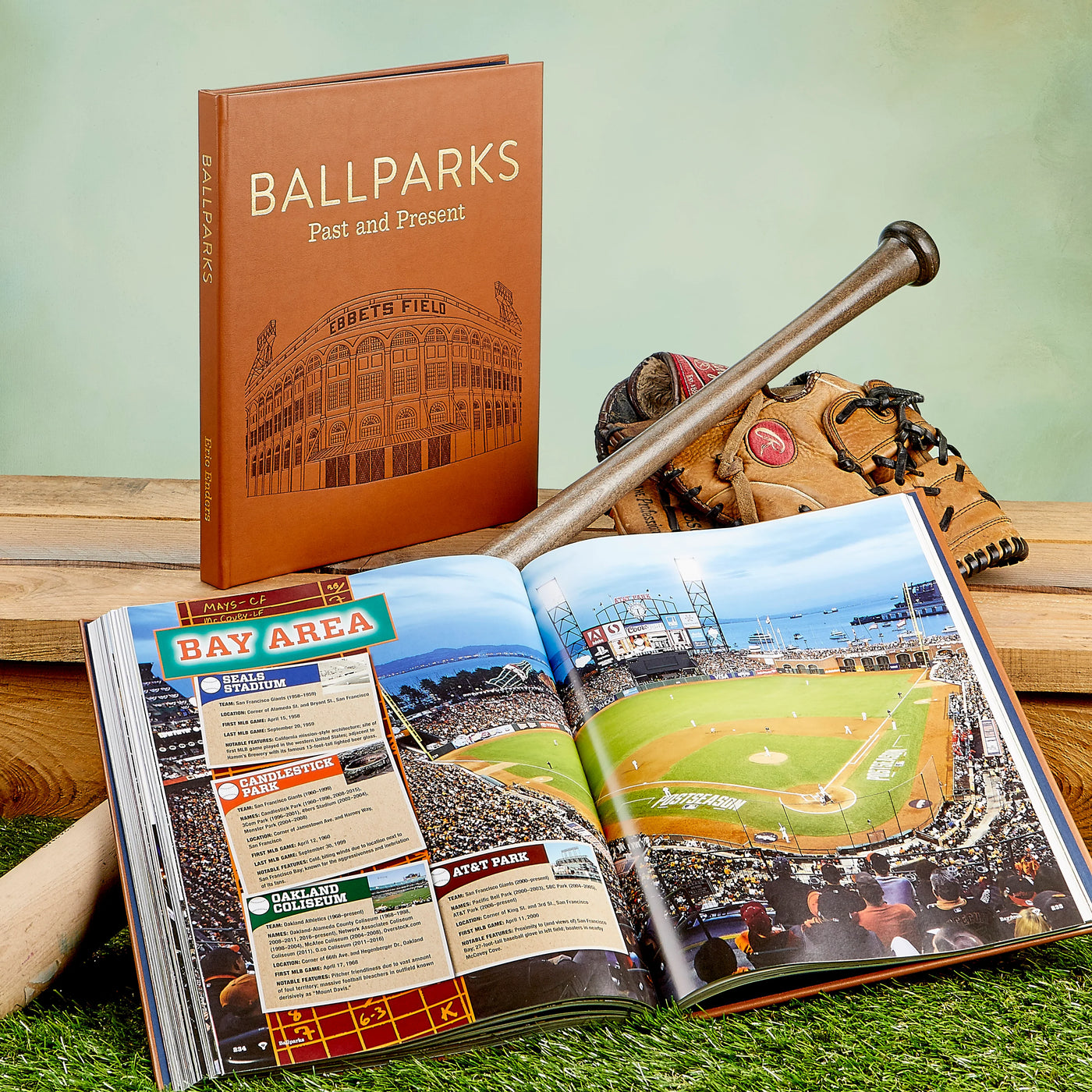 Ballparks Past & Present - Leather Bound