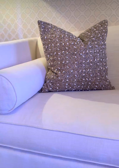 Golden Beaded & Pearl Accent Pillow