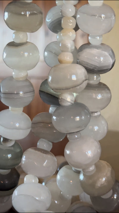 4' Quartz Onyx Tabletop Rosary Mineral Art