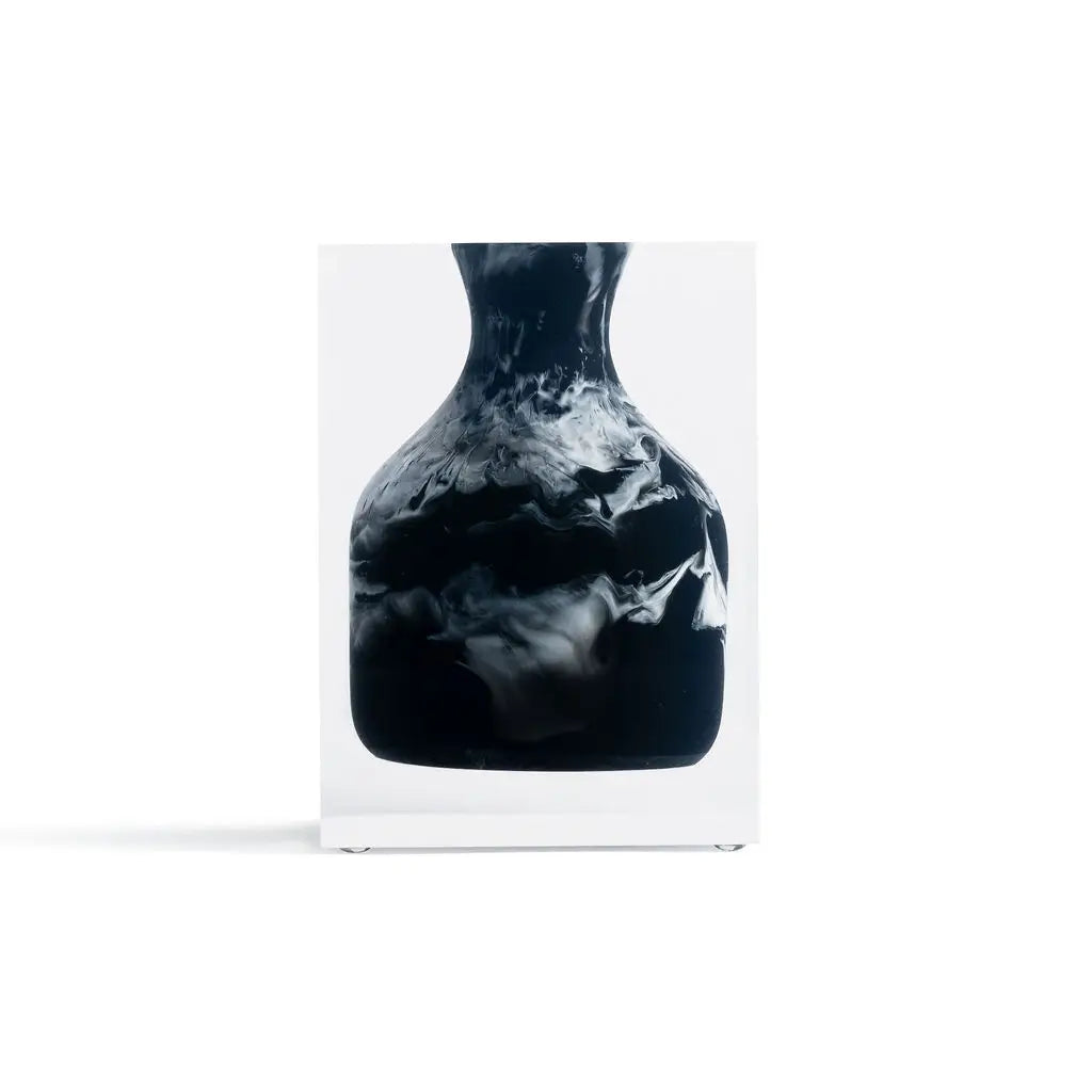 Acrylic Bud Vase - Black Marble