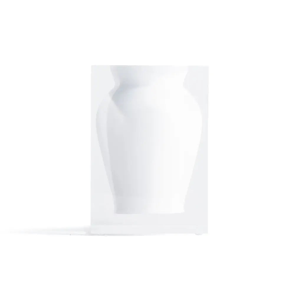 Perla Bud Acrylic Block Black Vase - White