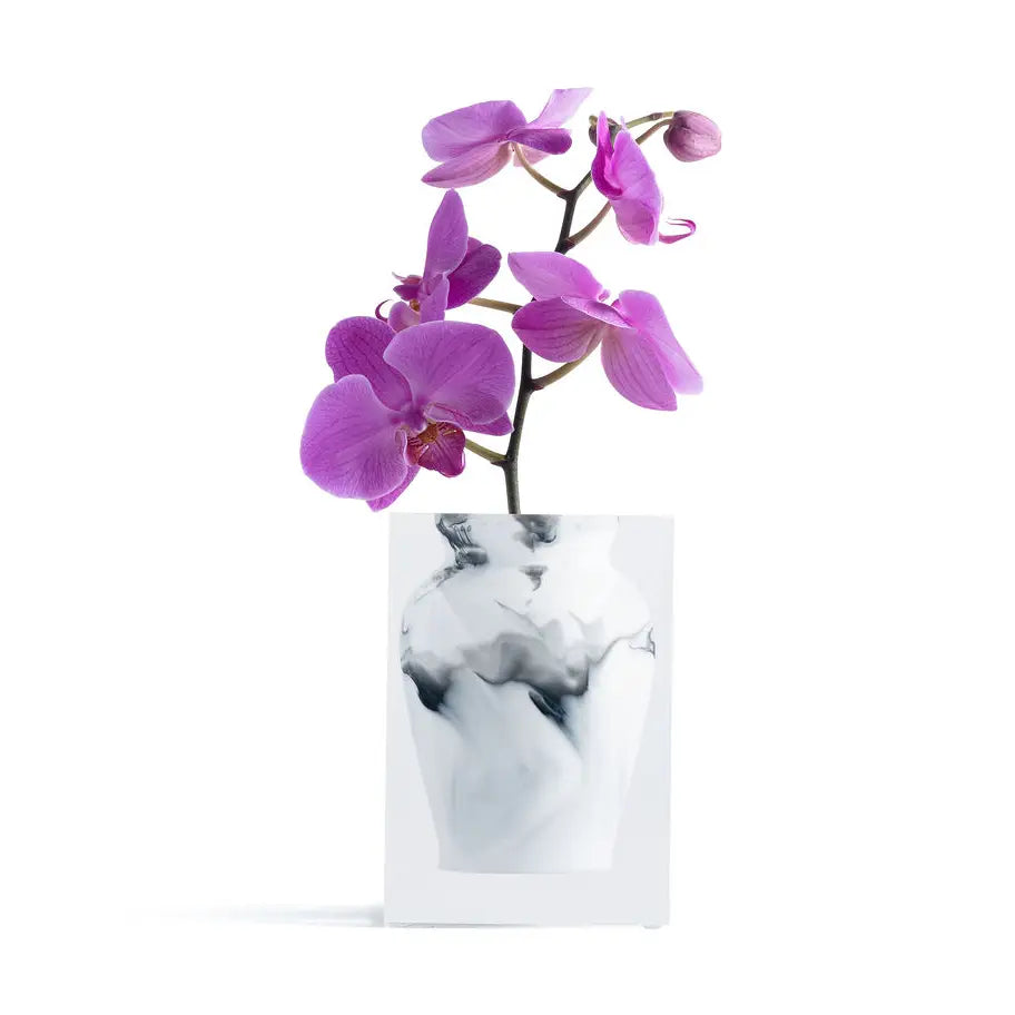 Acrylic Bud Vase - White Marble