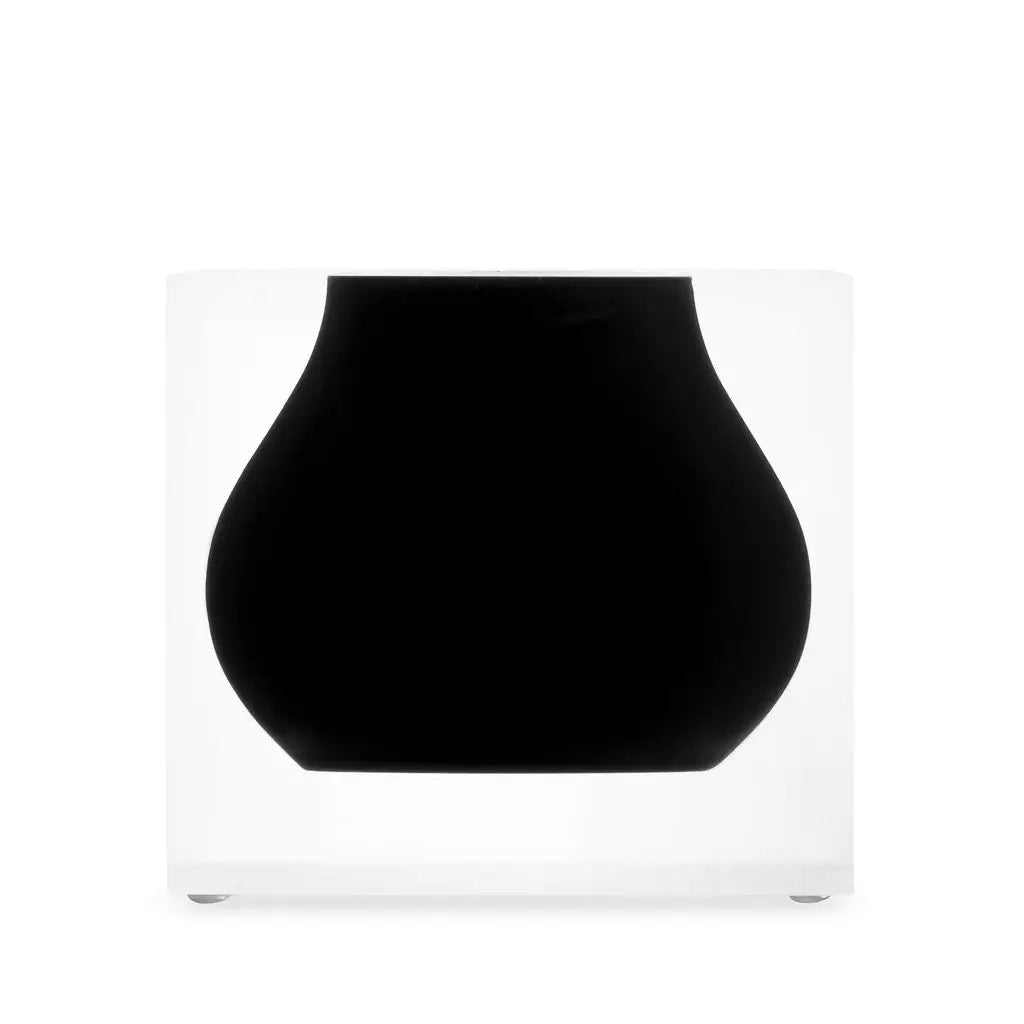 Midnight Bud Acrylic Block Black Vase - Black