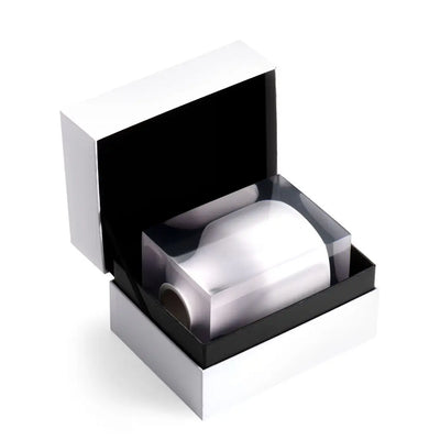 Snow Bud Acrylic Block Black Vase - White