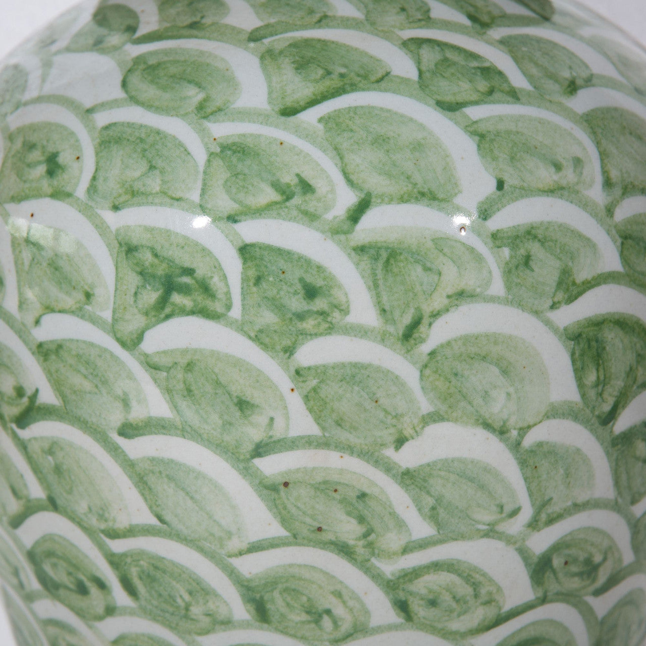 Celadon Green Scale Temple Jar - Small