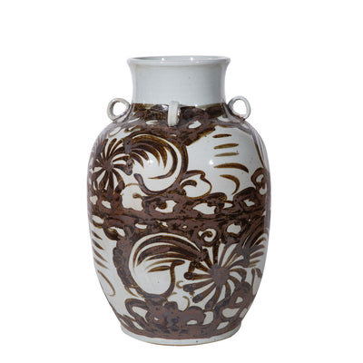 Rusty Brown 4 Loop Porcelain Jar