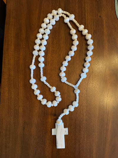 4' Quartz Onyx Tabletop Rosary Mineral Art