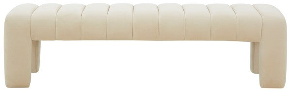 Bella Velvet Bench - Cream