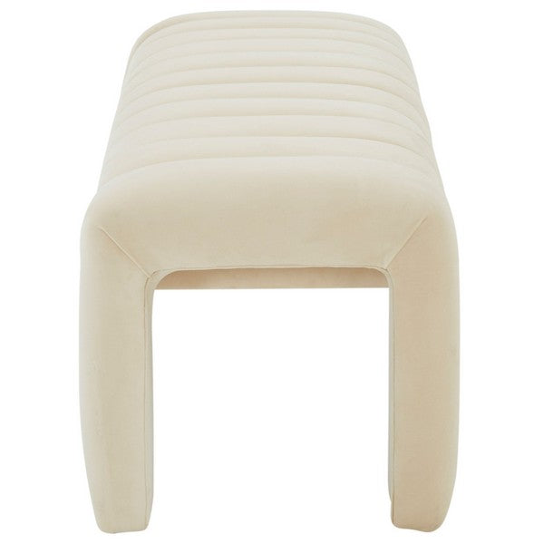 Bella Velvet Bench - Cream