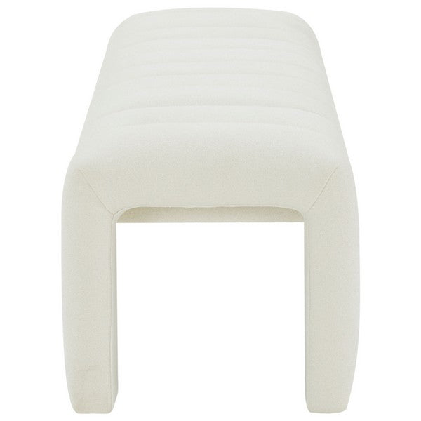 Bella Velvet Bench - Ivory
