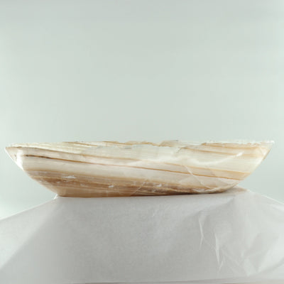 Blanche Trim Onyx Canoe Bowl
