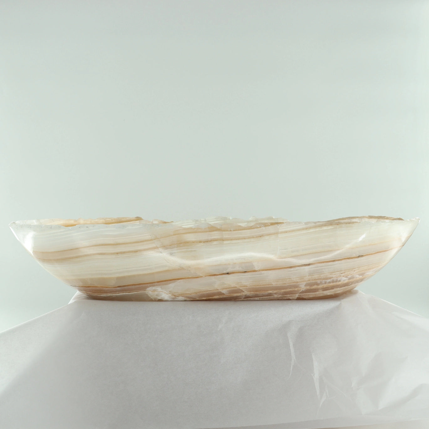 Blanche Trim Onyx Canoe Bowl