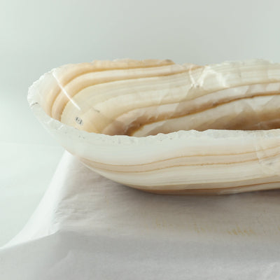 Blanche Trim Onyx Canoe Bowl