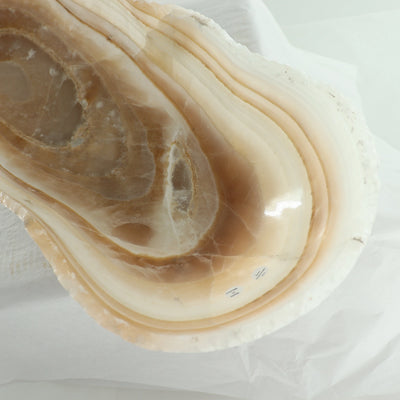 Blanche Trim Onyx Canoe Bowl
