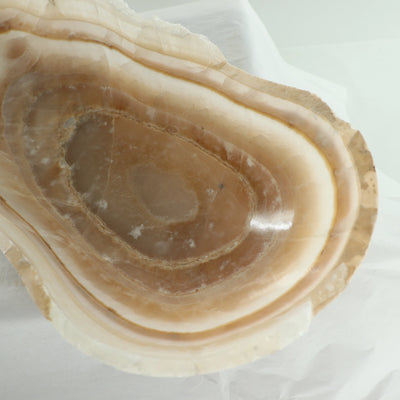 Blanche Trim Onyx Canoe Bowl