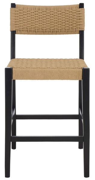 Dalilah Woven Counter Stool - Black/Natural