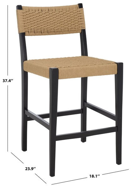 Dalilah Woven Counter Stool - Black/Natural