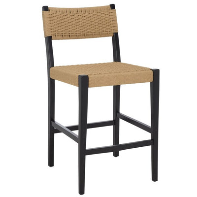 Dalilah Woven Counter Stool - Black/Natural