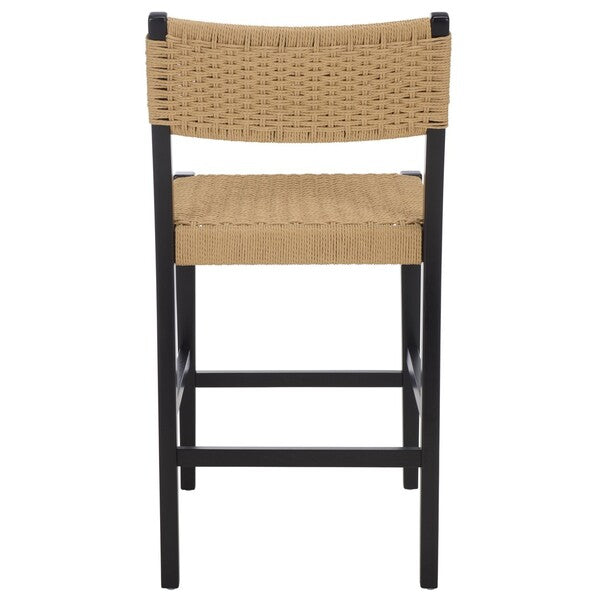 Dalilah Woven Counter Stool - Black/Natural