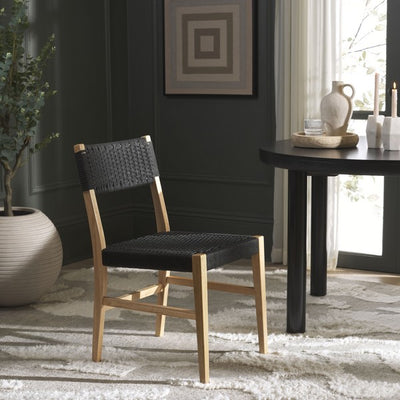 Dania Woven Dining Chair  - Black/Natural