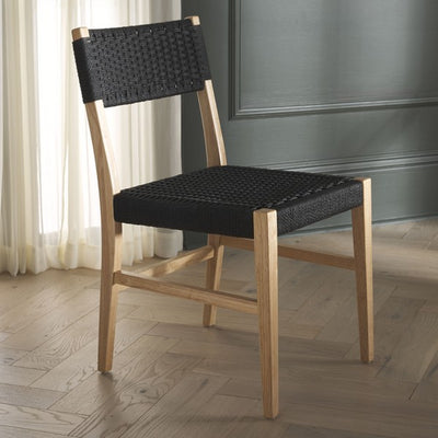 Dania Woven Dining Chair  - Black/Natural