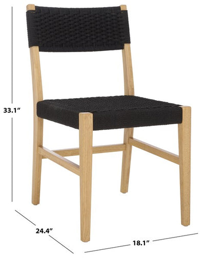 Dania Woven Dining Chair  - Black/Natural