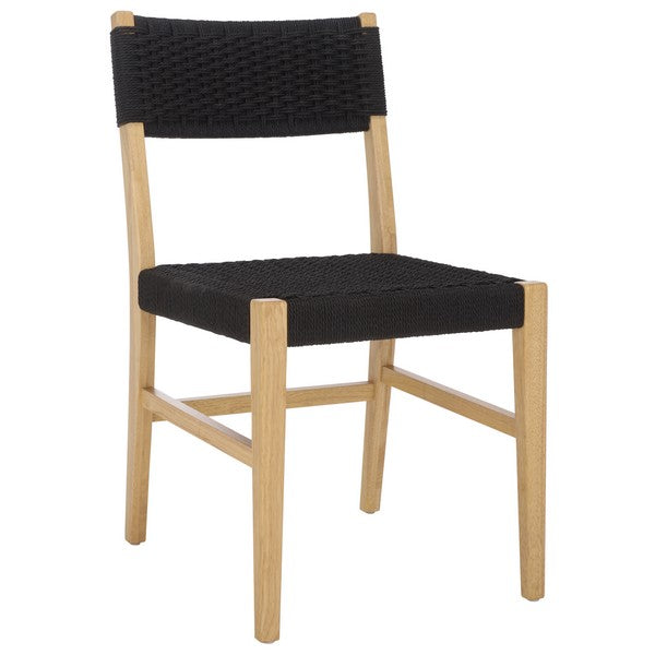 Dania Woven Dining Chair  - Black/Natural