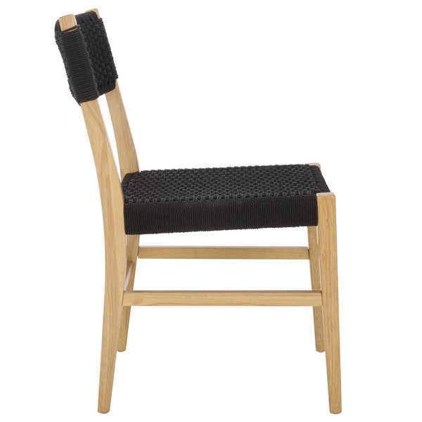 Dania Woven Dining Chair  - Black/Natural