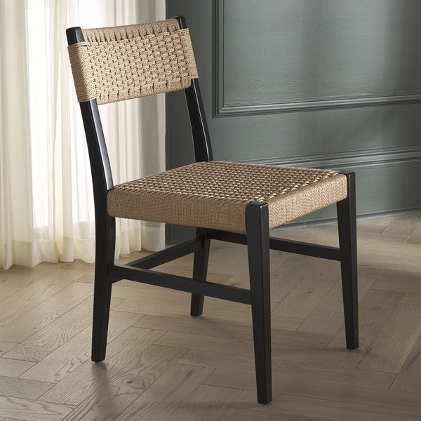 Dania Woven Dining Chair  - Natural/Black