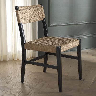 Dania Woven Dining Chair  - Natural/Black