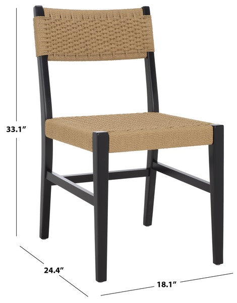 Dania Woven Dining Chair  - Natural/Black