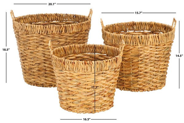 Fendy Waterhaycinth Baskets - Set of 3