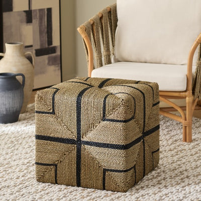 Lexi Woven Seagrass Ottoman