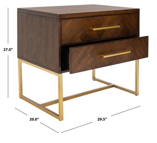 Ena 2- Drawer Nightstand - Walnut