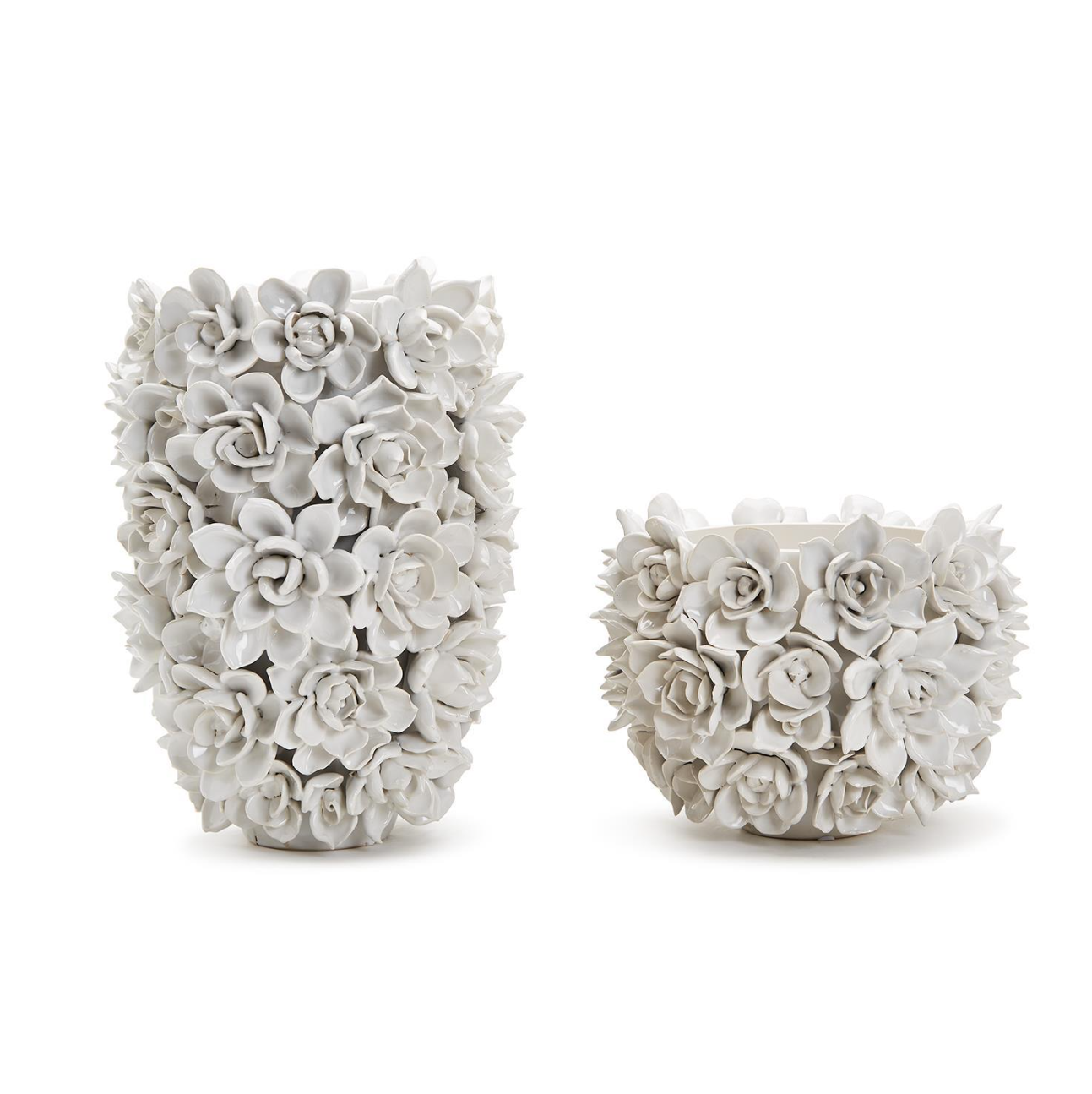 Echevaria Succulent Vase - Set of 2 White