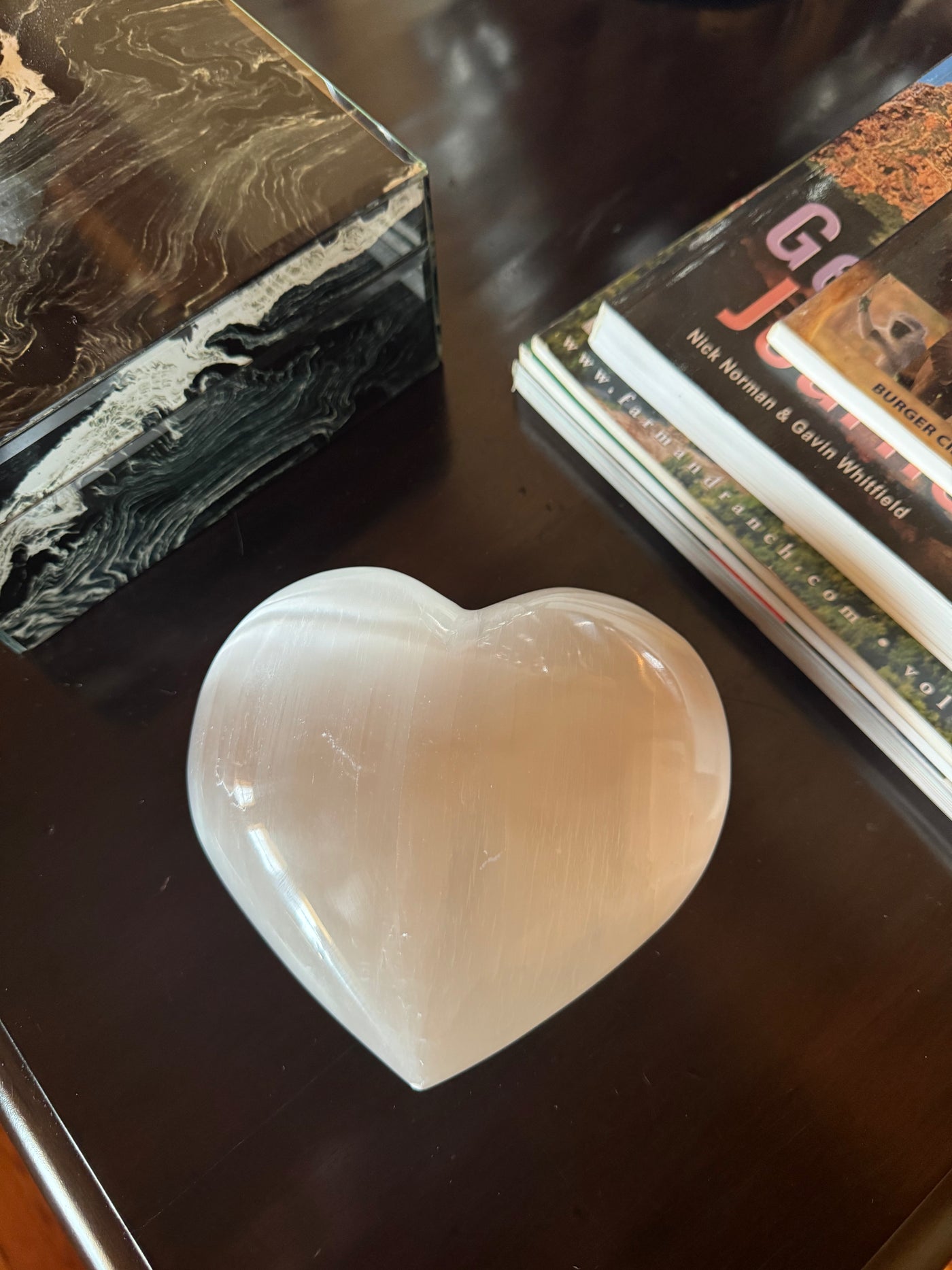 Selenite Heart Stone Sculpture