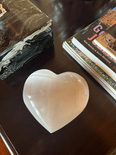 Selenite Heart Stone Sculpture