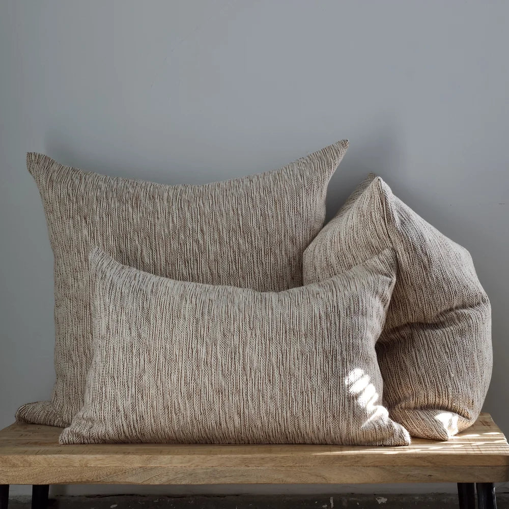 Sepia Hand-Loomed Lumbar Pillow with Insert