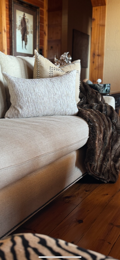Sepia Hand-Loomed Lumbar Pillow with Insert