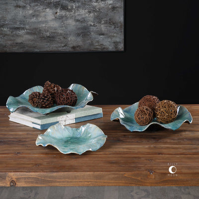 Ceramic Aqua Flower Wall Art