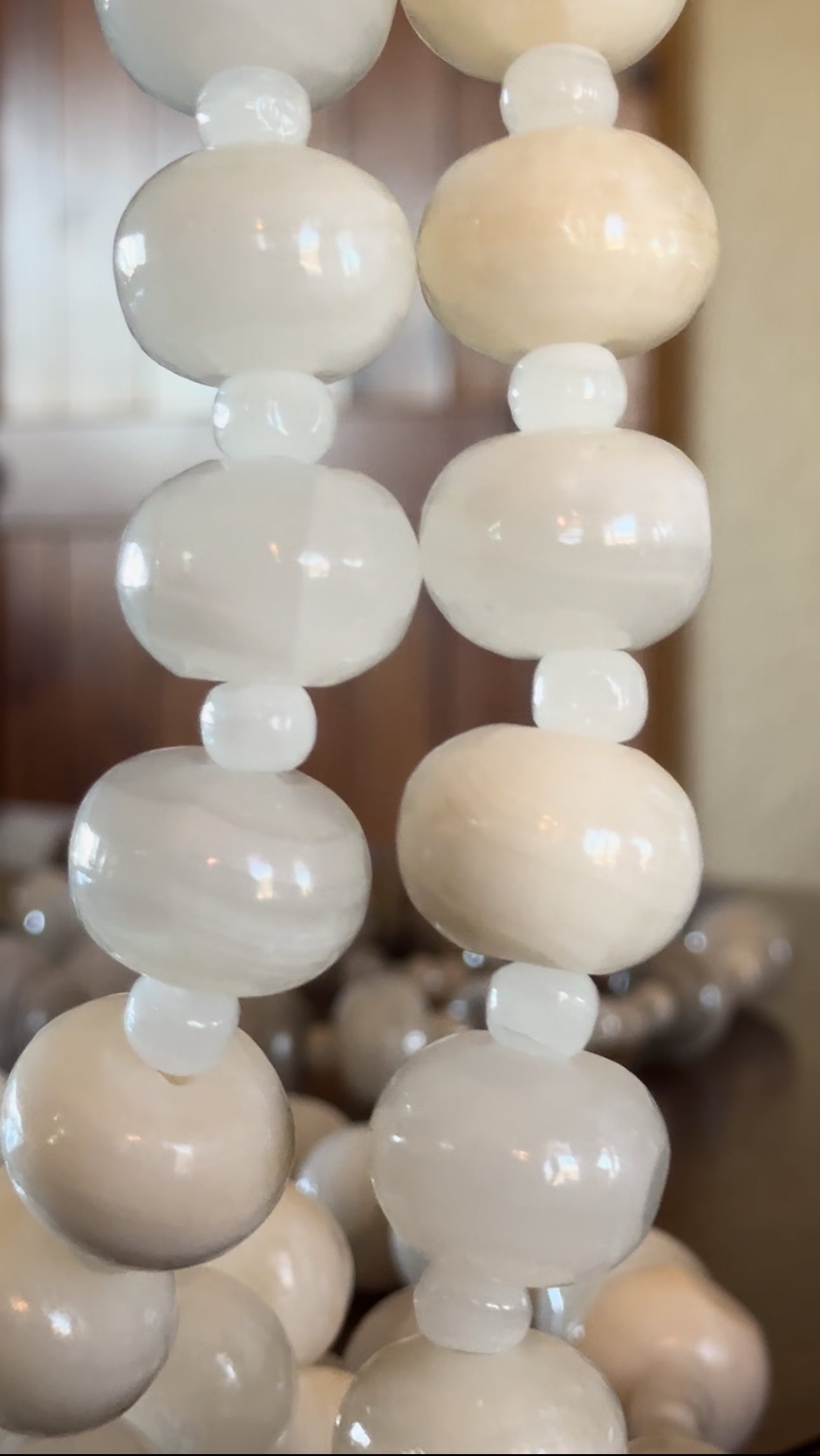 4' Quartz Onyx Tabletop Rosary Mineral Art