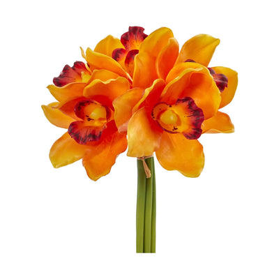9” Cymbidium Orchid Artificial Flower Bundle (Set of 6)