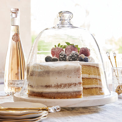 Fiona Marble + Glass Dome Cake Stand