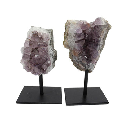 Amethyst Cluster on Metal Stand Amethyst Druzy - Crystal Healing - Crystal Collection
