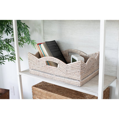 Island Rattan Scallop Collection Rectangle Basket