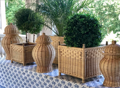 Wicker Box Planter - Med