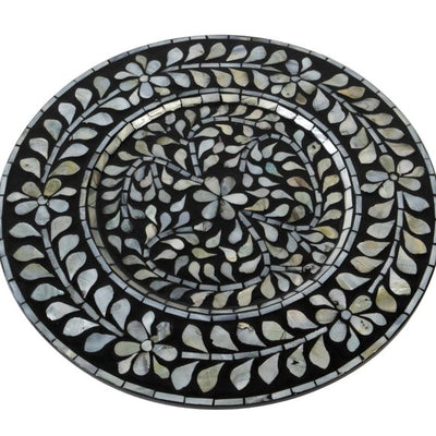 Mother Of Pearl Inlay Charger Plates - Set of 2