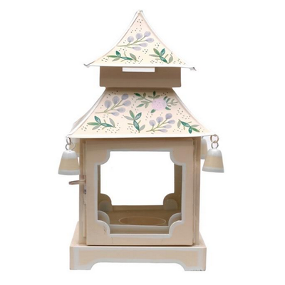 Pale Pink Floral Multi-Color Pagoda Hurricane