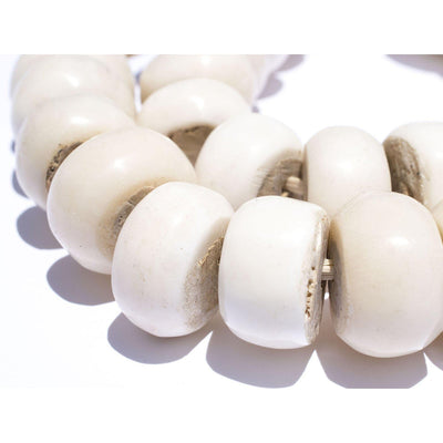 Large Polished Kenya White Bone Beads